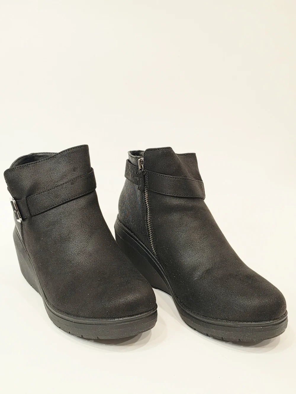 BOBS from Skechers Gala In High Demand Women’s Black Wedge Ankle Boots